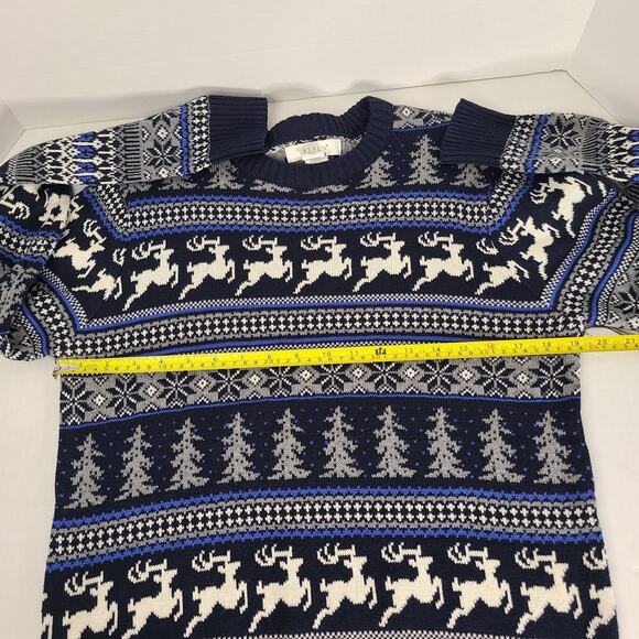ASPEN Fair Isle Sweater Men Small Reindeer Snowflake Christmas Holiday Skiing - Picture 11 of 13